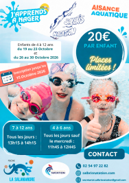 Inscription " J'apprends à nager" et "Aisance Aquatique"